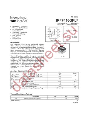 IRF7416GTRPBF datasheet  